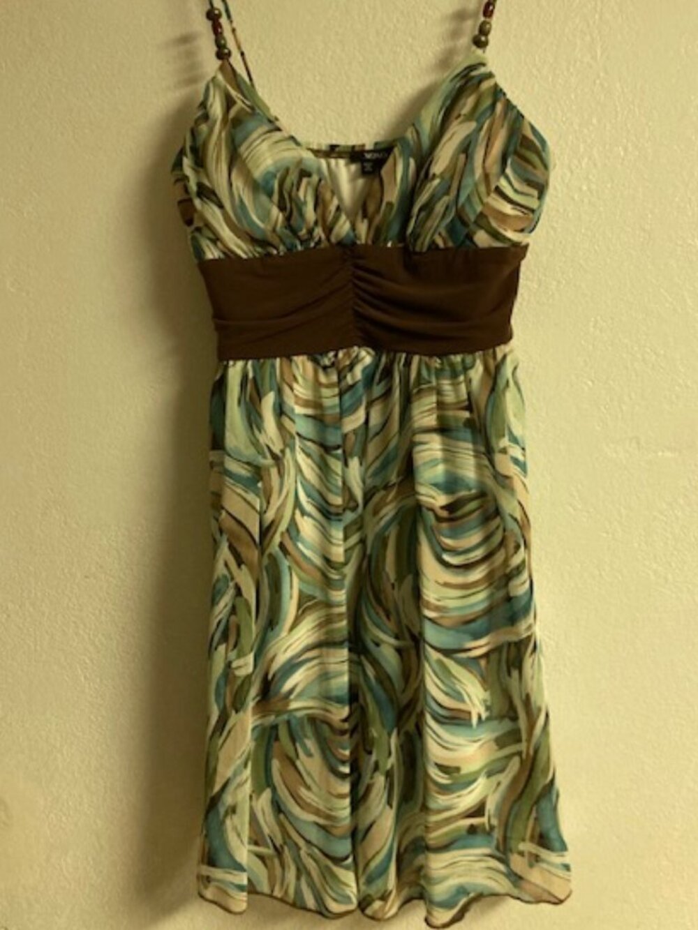 XOXO ALOHA DRESS LOVELY SEXY HIGH BODICE SWING FLOWY STRAPPY BEADS DATE NIGHT 11
